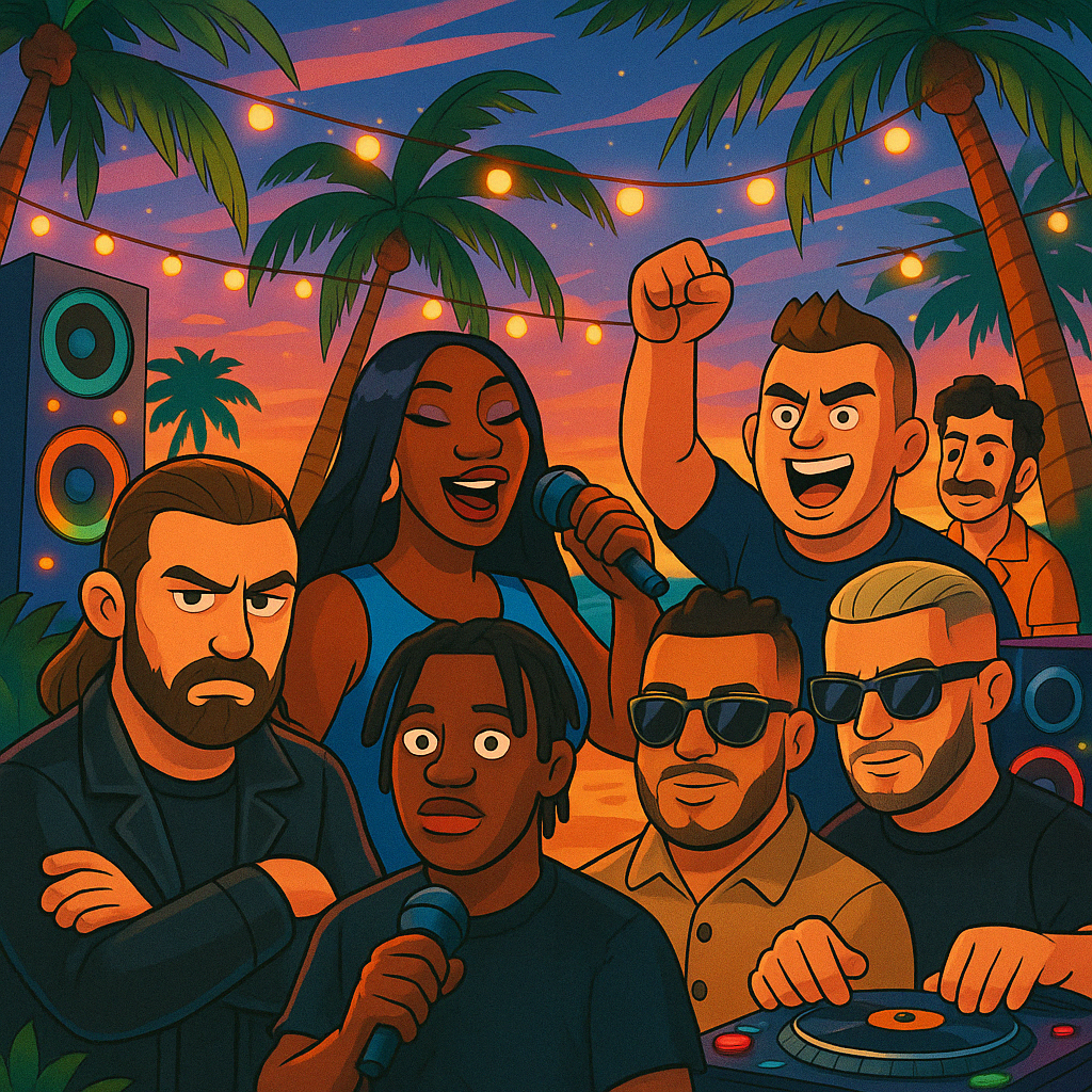 image avec les rappeurs suivant : SCH
Aya Nakamura
Hamza
Tiakola
JUL
Polo & Pan
DJ Snake